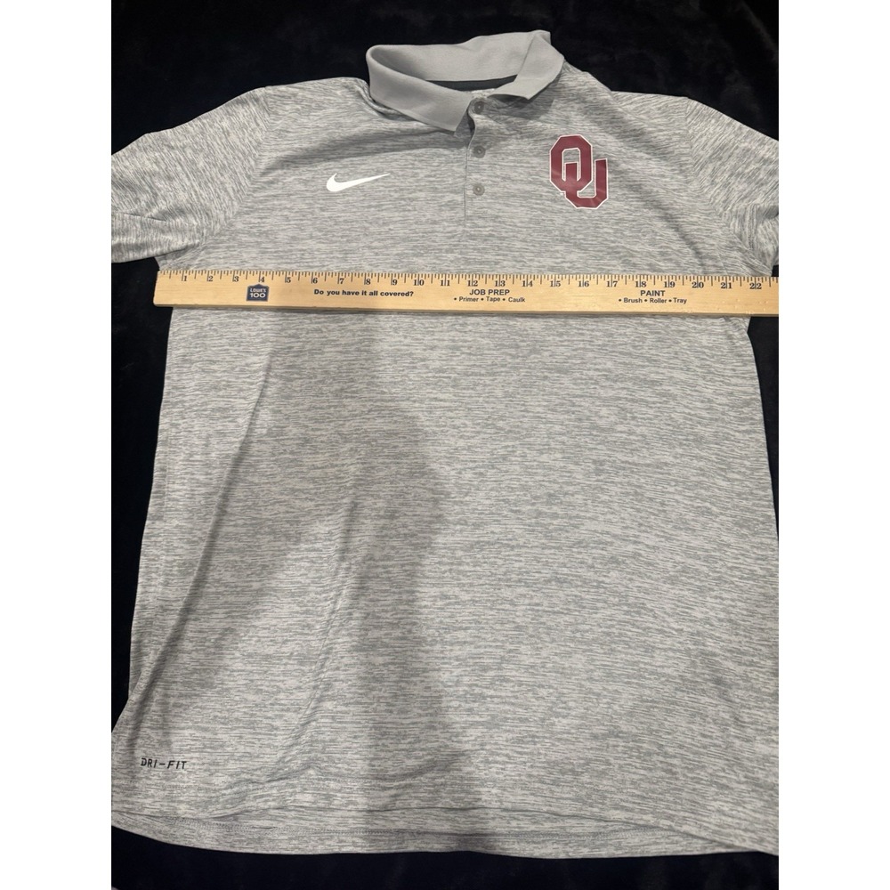 Men's Nike OU polo gray shirt size large Oklahoma Sooners - Picture 3 of 6